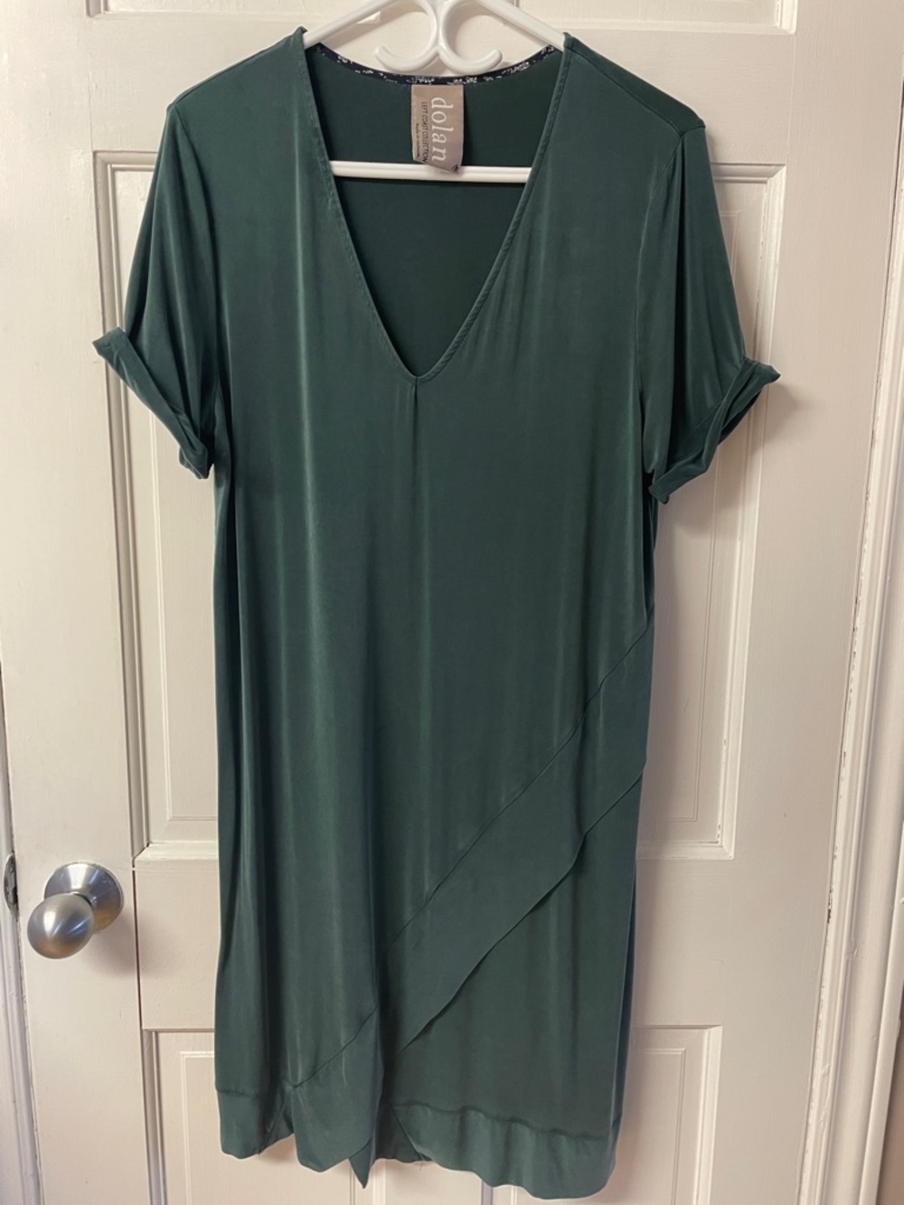 Anthropologie Dolan Left Coast green V neck short sleeve dress women’s size M